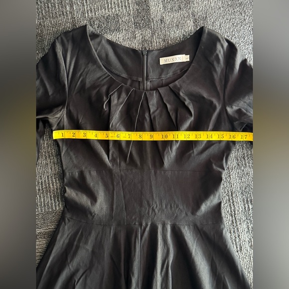 MUXXN Black Fit & Flare Dress – 3/4 Sleeve Size L - Picture 12 of 13